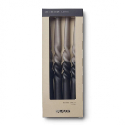 Sviečky Twisted Candles Coal-Stone - 4 ks