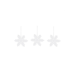 Porcelánová dekorácia Snowflakes White - set 3 ks
