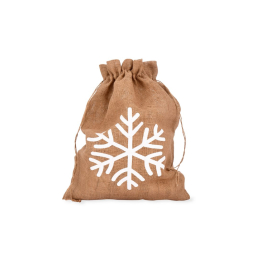 Vianočné jutové vrecúško Jute with Snowflake