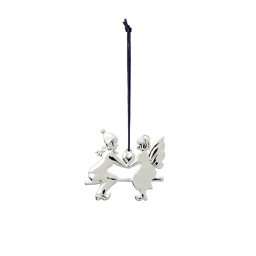 Vianočná ozdoba Angel on Seesaw Silver 6,5 cm