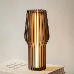 Drevená stolná LED lampa Radiant Smoked Oak