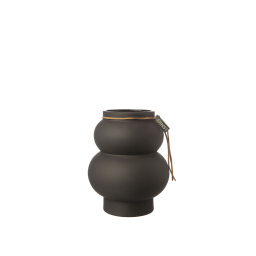 Kameninová váza Stengods Dark Grey 10 cm