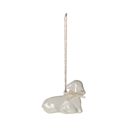 Veľkonočná plechová ozdoba baránok Lamb Off-white