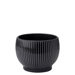 Keramický kvetináč Knabstrup Ripple Black 18 cm