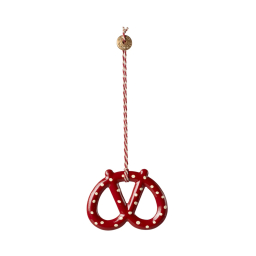 Vianočná plechová ozdoba Pretzel Dot