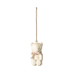 Vianočná plechová ozdoba Teddy Off White - Rose