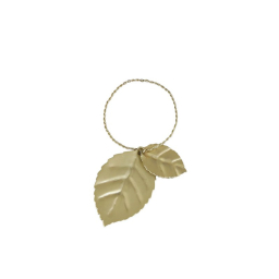 Ozdobný krúžok na obrúsky Leaf Antique Brass