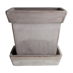 Kvetináč s podmiskou Gaia Square Grey 30 cm
