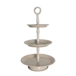 Kovový etažér Cake Stand Beige trojposchodový
