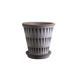 Kvetináč Pantheon s podmiskou Raw Grey 16 cm