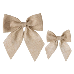 Závesná dekorácia mašle Bow Linen - set 2 ks