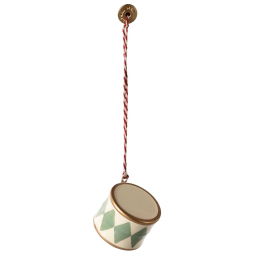 Vianočná plechová ozdoba Drum Small Red
