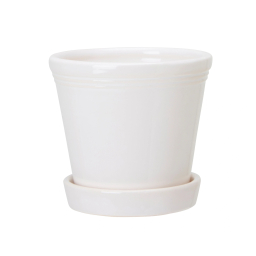 Kvetináč s podmiskou Emelina White 13 cm