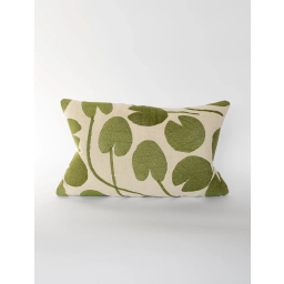 Vyšívaná obliečka na vankúš Lilies Green 60x40 cm