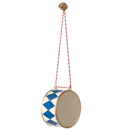 Vianočná plechová ozdoba Drum Large Dark Blue