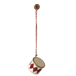 Vianočná plechová ozdoba Drum Small Red