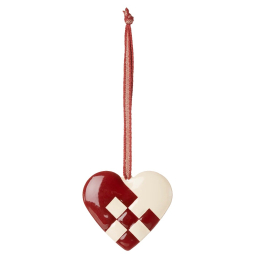 Vianočná plechová ozdoba Heart Red Small