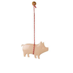 Vianočná plechová ozdoba Xmas Piggy Rose