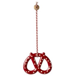 Vianočná plechová ozdoba Pretzel Dot