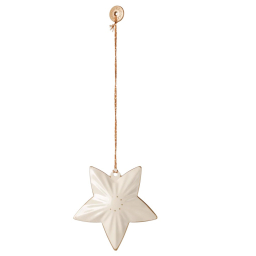 Vianočná plechová ozdoba Star Off White