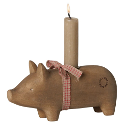 Drevený svietnik prasiatko Pig Nature Medium