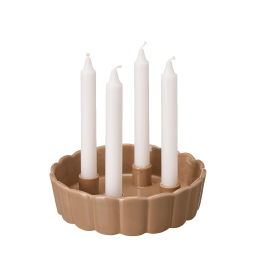 Keramický adventný svietnik Edna Beige 22 cm