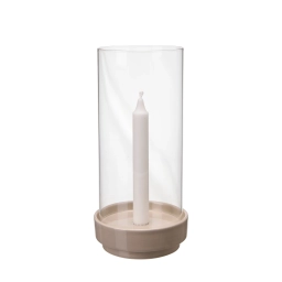 Keramický svietnik s tienidlom Mette Beige 27 cm