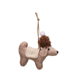Závesná dekorácia vianočný psík Dog Cap Brown