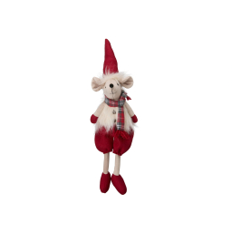Vianočná dekorácia sediaca myška Mouse Boy Red