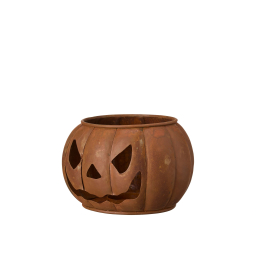 Kovový lampáš tekvica Rust 15 cm