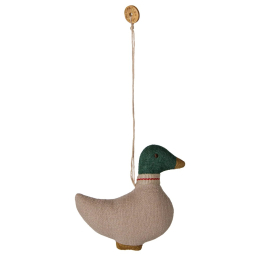 Vianočná textilná ozdoba Duck Green / Sand
