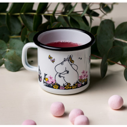 Smaltovaný plecháčik Moomin Hug biely 2,5 dl