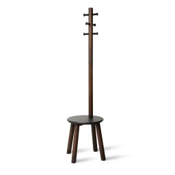 Vešiak so stoličkou Pillar Stool Walnut 167x50 cm