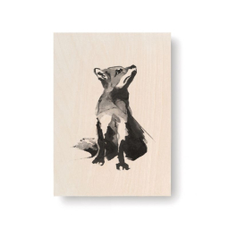 Obrázok na drevenej karte Fox 10x15 cm