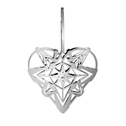 Strieborné vianočné srdce 25,6 cm