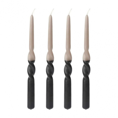                             Sviečky Twisted Candles Coal-Stone - 4 ks                        