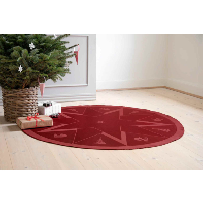                            Koberec pod stromček Vianočný adventný červený 140 cm                        