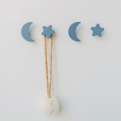                             Háčiky Stars and Moons hooks Grey - set 4 ks                        