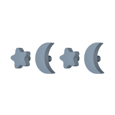 Háčiky Stars and Moons hooks Grey - set 4 ks                    
