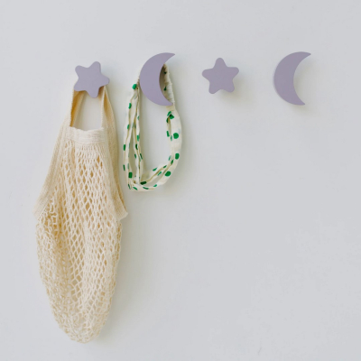                             Háčiky Stars and Moons hooks Lilac - set 4 ks                        