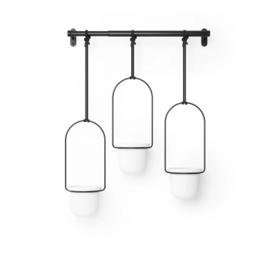                             Závesné kvetináče Triflora White Black - set 3 ks                        