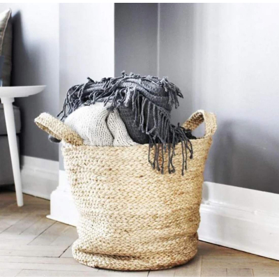                             Prírodný jutový kôš Basket with Handles 48 cm                        