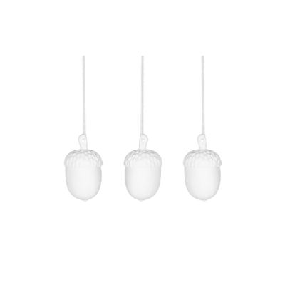 Porcelánová dekorácia Acorn White - set 3 ks                    
