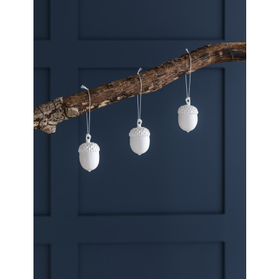                             Porcelánová dekorácia Acorn White - set 3 ks                        
