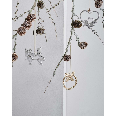                             Vianočná ozdoba Double Heart Silver 7 cm                        