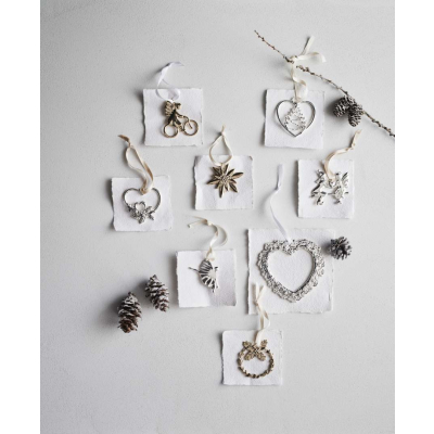                             Vianočná ozdoba Double Heart Silver 7 cm                        
