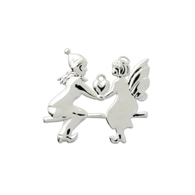                             Vianočná ozdoba Angel on Seesaw Silver 6,5 cm                        