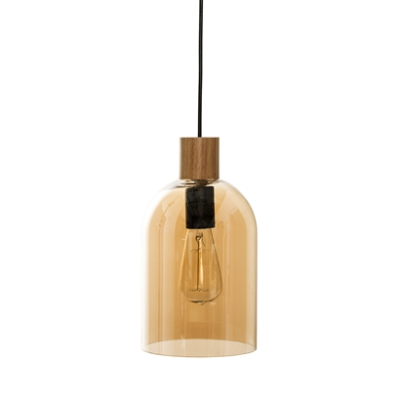 Sklenená závesná lampa hnedá                    