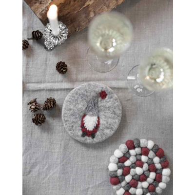                             Vianočná podložka pod horúce Santa Light grey 10 cm                        