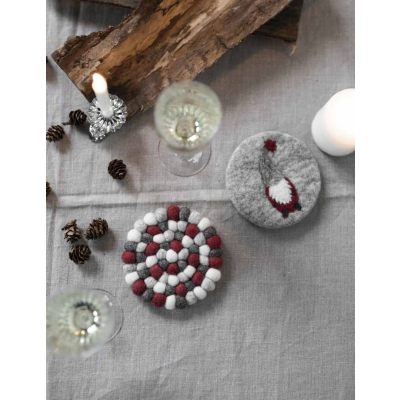                             Vianočná podložka pod horúce Santa Light grey 10 cm                        